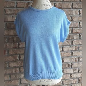 Mita Vintage Blue Cap Short Sleeve Sweater Size 10.